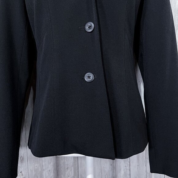 Women's Rafaella Long Sleeve Blazer | Collared | Button | Size 6 | Black | Lined - Picture 6 of 16